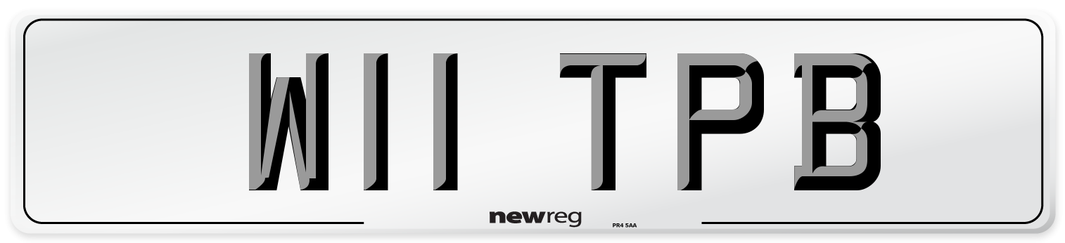 W11 TPB Number Plate from New Reg